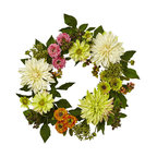 22" Dahlia Mum Wreath