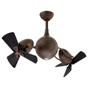 Acqua, Rotational Ceiling Fan, Light Kit, Textured Bronze, Matte Black
