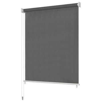 vidaXL Roller Blind Window Shade with Pull Cord Blackout Blind Anthracite