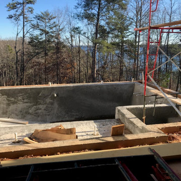 PROGRESS PHOTO: Raised Pool deck overlooking Lake