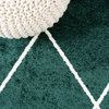 Cole Minimalist Diamond Trellis Green/White 5' Round Area Rug