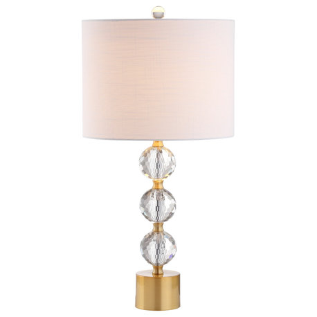 Ashley 25.25" Crystal Table Lamp, Brass