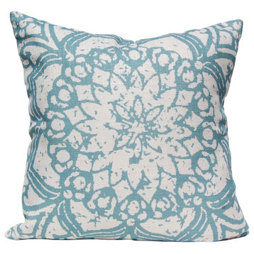 Stamped Flower Pillow, Silverberry