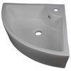 Small Bathroom Sinks Bone Vitreous China, Angle Counter Top Sink Bone 25 7/8", White