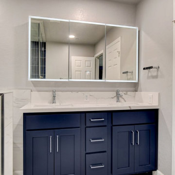 North Summerlin Deep Blue Master Bathroom