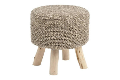 Nomad Taupe Knitted Stool