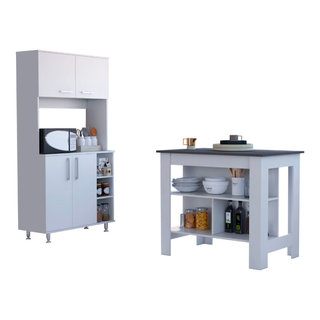 Dropship Surrey 2 Piece Kitchen Set, Kitchen Island + Pantry