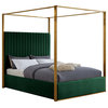 Jones Upholstered Bed, Green, Queen, Velvet
