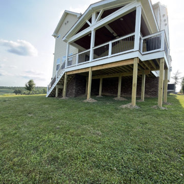Custom Gable-Roof Deck with Wood Ceiling