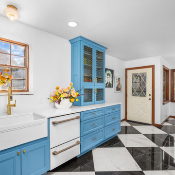 Eye-catching Bright Blue Kitchen