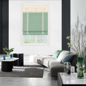 YBHF751 High Quality Chenille Green Custom Made Roman Blinds For Home Decoration