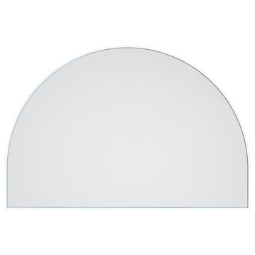 60" W X 40" H Arch Shape Stainless Steel Framed Mirror, White