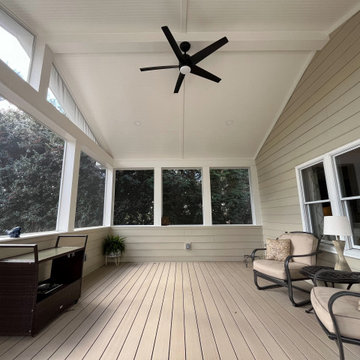 Deck Resurface and Screened-In Porch Build with Timbertech LED Lantern Post Caps