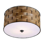 Shaker 3-Light Flush Mounts, Dark Woven Wood