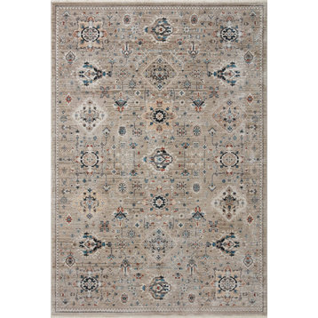 Loloi Leigh Lei-02 Vintage and Distressed Rug, Dove and Multi, 11'6"x15'7"