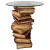 Power of Books Glass Top Side Table