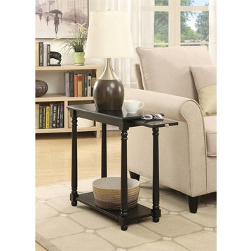 Convenience Concepts French Country Regent End Table in Black Wood Finish