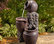 Outdoor Stacked Pot Waterfall Fountain, Gray