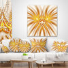 Yellow Fractal Flower Symmetrical Design Abstract Throw Pillow, 18"x18"