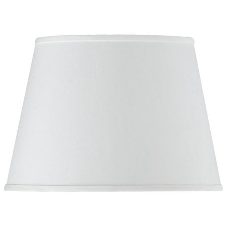 Hardback White Faux Silk Shade, White, 10" Tall