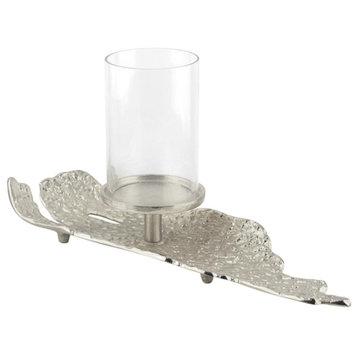 Lava Metal Candle Holder, Small, Silver