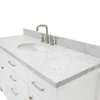 Ariel Bristol 61" Oval Sink Bath Vanity, White, 1.5" Carrara Marble