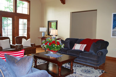 Living room - transitional living room idea in Milwaukee