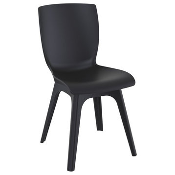 Compamia Mio PP Modern Chair, Set of 2, Black