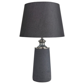 Black Cement Modern Table Lamp, 24x14x14 051110