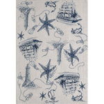 KAS - KAS Stella 6269 Ivory/Navy Coast Area Rug, 9'10"x13'2" - Beautiful florals, leaves and trendy transitional watercolor rugs best describe our machine woven Stella Collection. These rugs were made to look great in each and every home. With an easy color palette and beautiful designs Stella makes decorate a breeze. Made in Turkey with a 1/2" pile height of 100% Polypropelene.