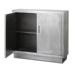 Industrial Aluminum Clad-Console Cabinet - Side Tables And End Tables