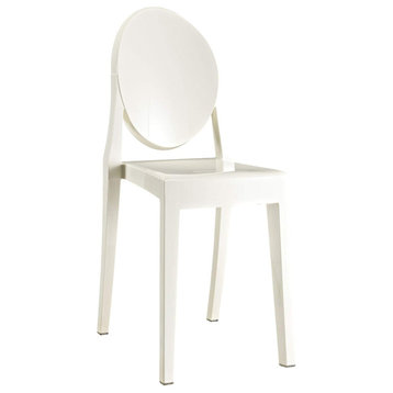 Translucent Armless Chair (set of 2), White