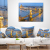 Chain Building and Parliament in Budapest Cityscape Throw Pillow, 16"x16"