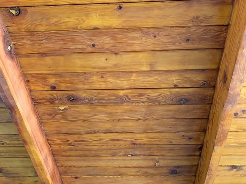 Bad Stain Job On Tongue And Groove Ceiling