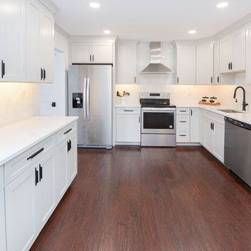 White Kitchen with Picket Backsplash