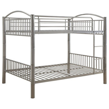 Logan Metal Bunk Bed, Silver, Full/Full