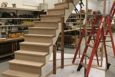 15 Riser Modern White Oak Curved Stair