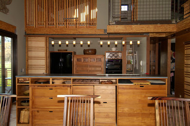 Mid-sized kitchen photo in San Francisco with light wood cabinets