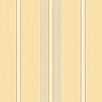 Cushion Stripe Wallpaper, Yellow and Metallic Gold, Bolt