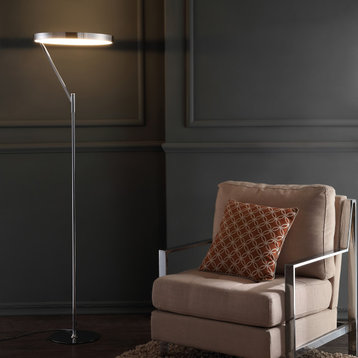 Owen 66.7" Integrated Led Metal Floor Lamp, Chrome