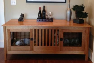 Natural Cherry with Wire Double Small Dog Crate Furniture