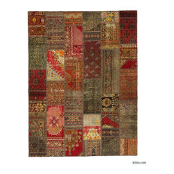 Over-dyed Turkish Patchwork Rug - Area Rugs