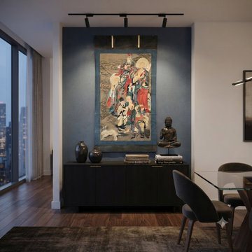 Large Chinese Canvas Art of Part of Sixteen Arhats with Guards Theme cs7163