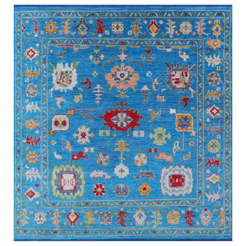 9' Square Turkish Oushak Hand Knotted Rug - Q13326