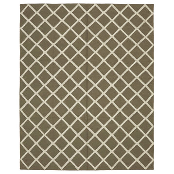 Rug N Carpet - Handmade Modern Design 8' 1'' x 10' 0'' Wool Flatweave Kilim Rug
