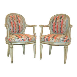 Round Back 18th Century Continental Arm chairs - Armchairs And Accent Chairs