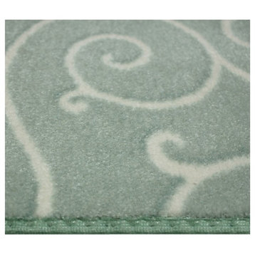 Round 12' Traces Aqua Mist, Carpet Rug, 40 oz Nylon