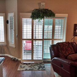 Open Bypass Shutters using Hunter Douglas Palm Beach Shutters - Interior Shutters