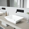 VIGO Vinca Handmade Matte Stone Vessel Sink Set With Wall Mount Faucet