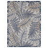 Nourison Aloha 10' x 13' Ivory Navy Fabric Tropical Area Rug (10' x 13')